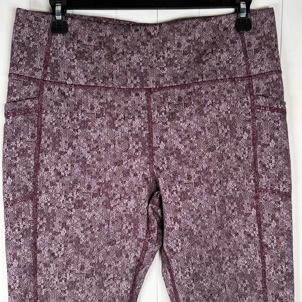 Mondetta Performance Luxury Sporty Purple Print Leggings Workout Yoga size Large - Picture 2 of 9
